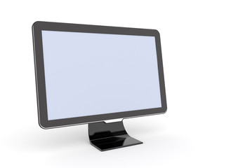 Computer Monitor with blank screen on white background
