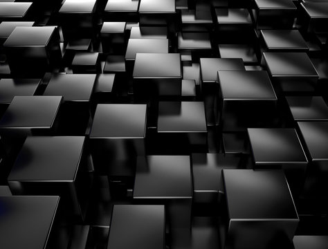 Black Metallic 3d Cubes Background