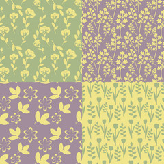 Collection of seamless floral patterns