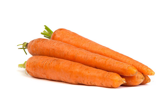 Bunch of fresh carrot isolated on white