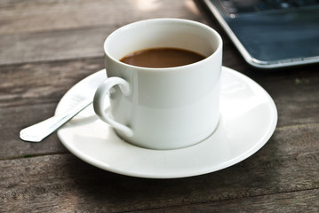 Obraz na płótnie Canvas Coffee cup and laptop for business.