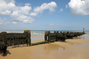Breakwater on beach at Sheringham, North Norfolk