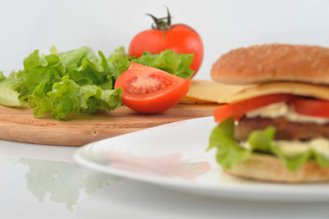 hamburger with cutlet