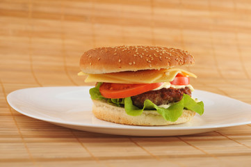 hamburger with cutlet