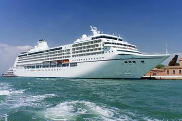 large white cruise ship