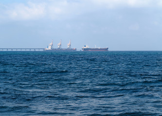Fototapeta na wymiar Mooring Cargo Ships