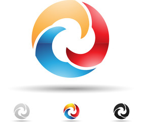 Naklejka premium Vector illustration of abstract icons of letter O - Set 5