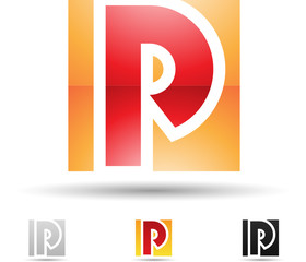 Vector illustration of abstract icons of letter P - Set 2