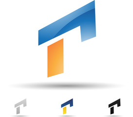 Vector illustration of abstract icons of letter R - Set 9