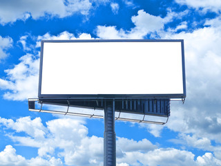 Huge empty billboard against blue sky