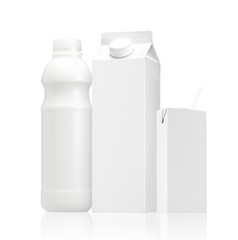 mix of Milk or juice pack, Realistic photo image