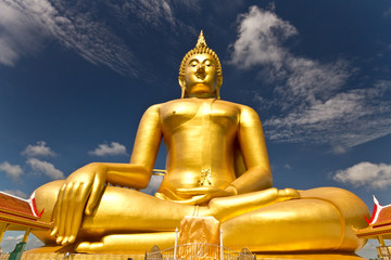 golden Buddha wat muang Thailand