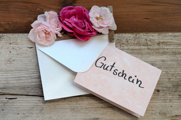 Gutschein Rosen Brief