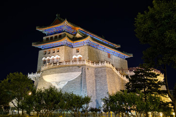 Obraz premium The night picture of Qianmen - The Front Gate in Beijing, China