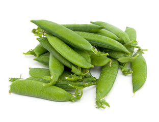 pea pods isolated on white background