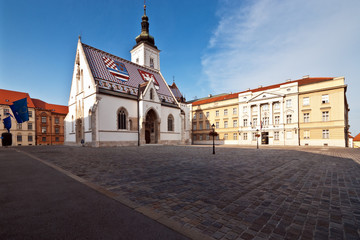 St.Markus Kirche Altstadt Zagreb - obrazy, fototapety, plakaty