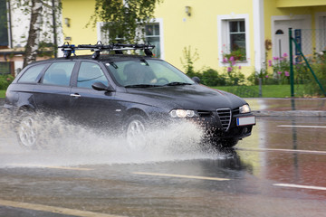 Überschwemmte Straße