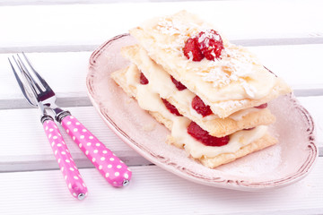 strawberry mille feuille