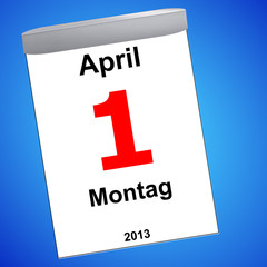 Kalender auf blau - 01.04.2013