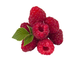 fresh raspberries isolated