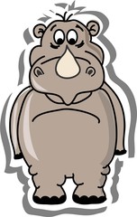 Naklejka na ściany i meble мультфильм носорога