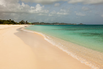 Landscape of Sandy Tropical Caribbean Runaway Beach Antigua