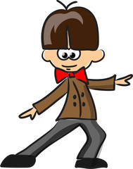 Смазливая счастливый мальчик мультфильм