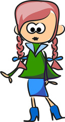 Смазливая девочка счастлива мультфильм