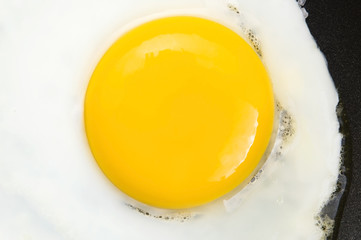 Fried eggs on on a pan