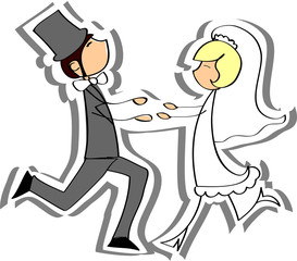 Свадебные фотографии, жених и невеста в любви, вектор