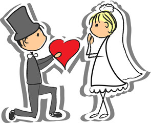 Свадебные фотографии, жених и невеста в любви, вектор