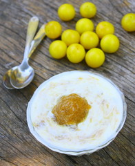 fromage blanc à la mirabelle