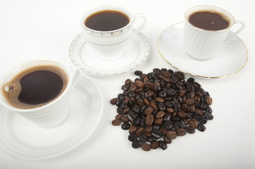 Cup of Turkish coffee on white  