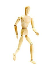 wooden mannequin isolated on white
