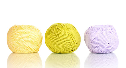 Knitting yarn isolated on white