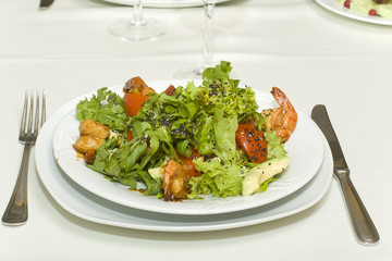 appetizer of shrimp and avocado fruits