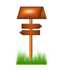 Wooden direction sign