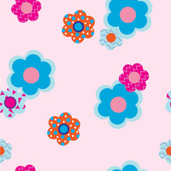 Decorative flowers on  pink background