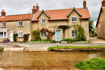 English village with ford.