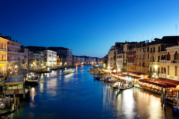 Plakat Canal Grande w Wenecji, Włochy na zachodzie słońca