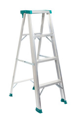 Aluminum step ladder isolated on white background