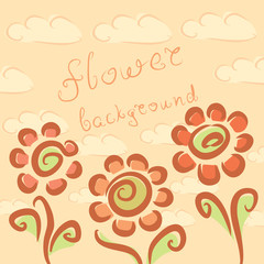 background with clouds and the gentle flowers