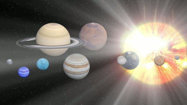 Solar system with white beam