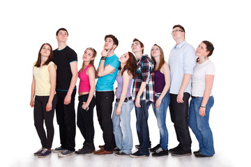 Obraz premium Group of thoughtful teenager