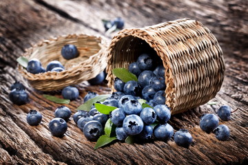 Blueberries have dropped from the basket