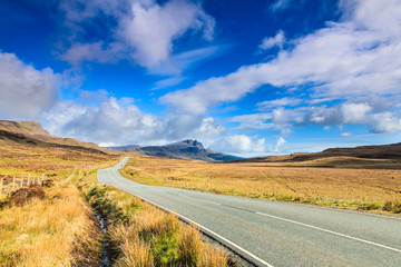Road through a desolate landscape