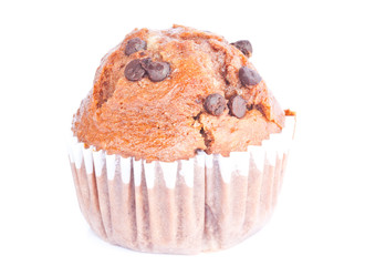 freshly mixed muffin on the white background