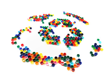 Fototapeta premium recycle symbols from the color caps