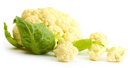 Fresh cauliflower isolated on white