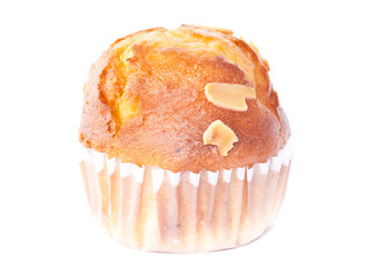 freshly mixed muffin on the white background